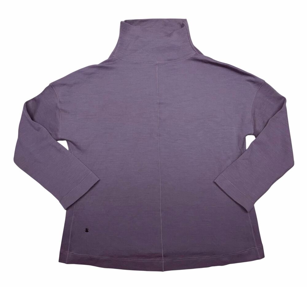 Lululemon Women’s Turtleneck Pullover Top Purple Long Sleeve Logo Relaxed Fit